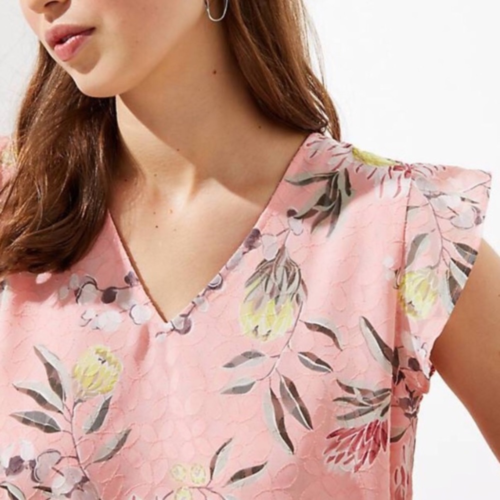 LOFT flutter sleeve top - Picture 3 of 10